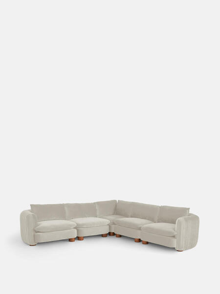  Soho Home Vivienne Modular Corner Sofa, Velvet Porcelain 