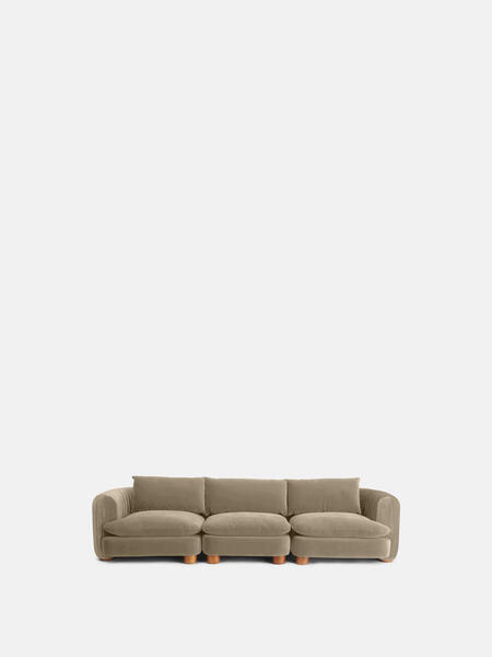  Soho Home Vivienne Modular Sofa, Four Seater, Velvet Camel 