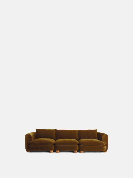  Soho Home Vivienne Modular Sofa, Four Seater, Velvet Mustard 