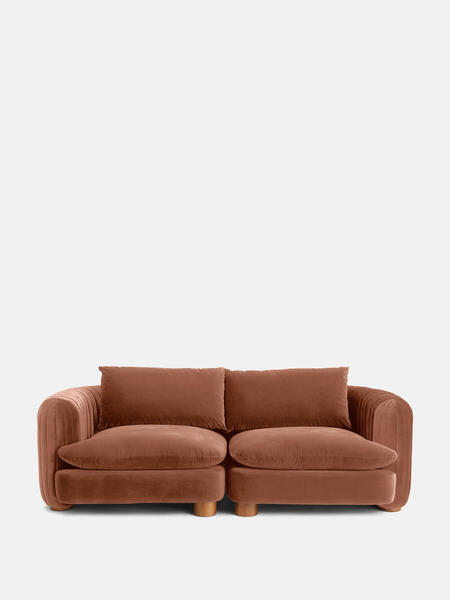  Soho Home Vivienne Modular Sofa, Three Seater, Velvet Antique Rose 