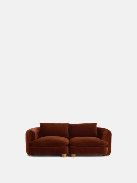  Soho Home Vivienne Modular Sofa, Three Seater, Velvet Rust 