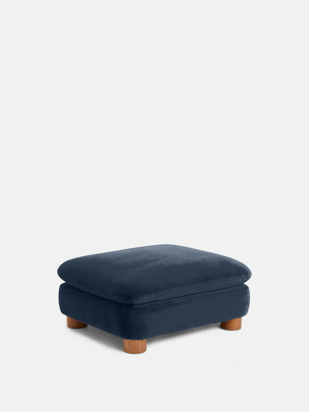  Soho Home Vivienne Ottoman, Velvet Grey Blue 