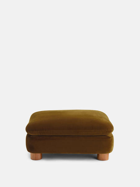  Soho Home Vivienne Ottoman, Velvet Mustard 