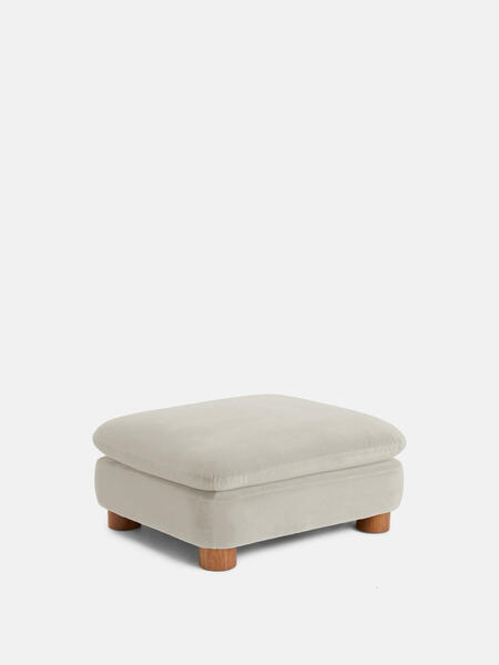  Soho Home Vivienne Ottoman, Velvet Porcelain 