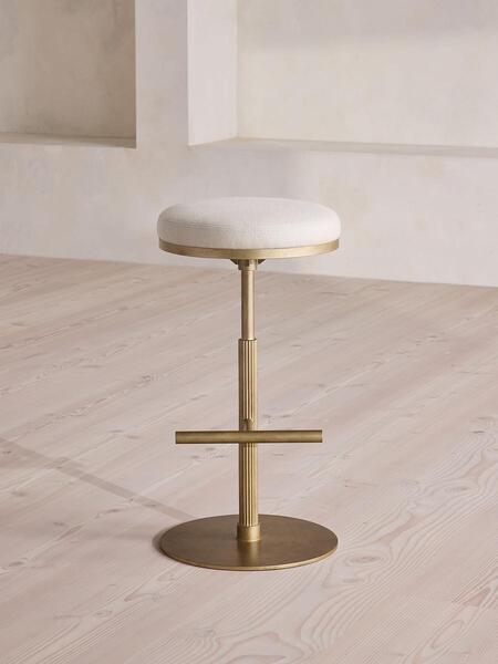  Soho Home Wardell Barstool, Linen, Natural, Uk 