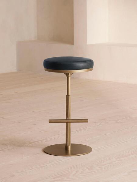  Soho Home Wardell Counter Stool, Leather, Sapphire 