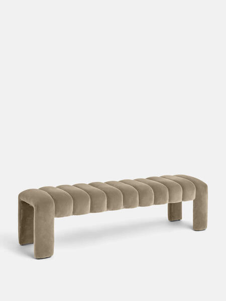  Soho Home Willis Bench, Velvet, Camel 