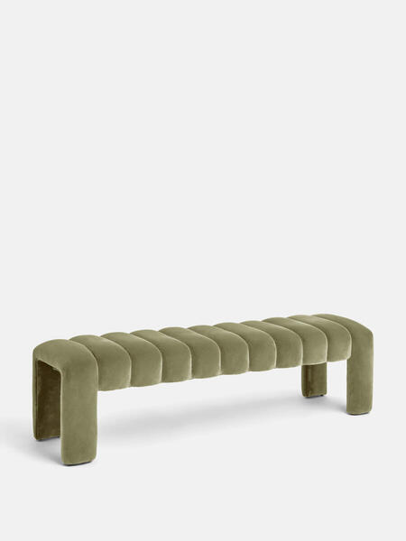  Soho Home Willis Bench, Velvet, Lichen 
