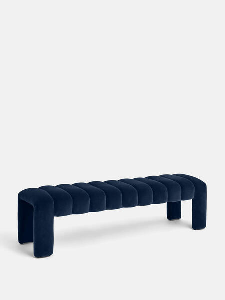  Soho Home Willis Bench, Velvet, Royal Blue 