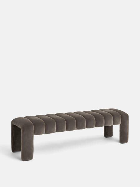  Soho Home Willis Bench, Velvet, Taupe 