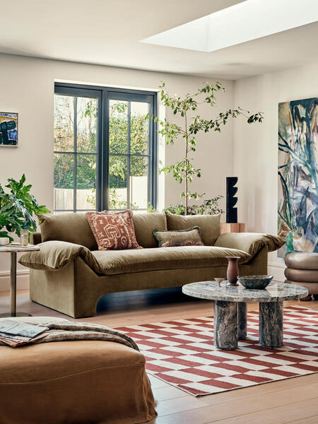  Soho Home Wyatt Three Seater Sofa, Velvet, Lichen 