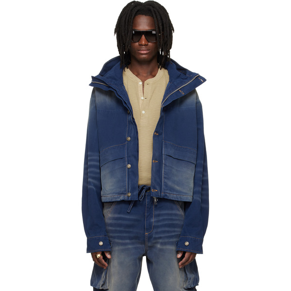  424 Navy Cropped Parka 