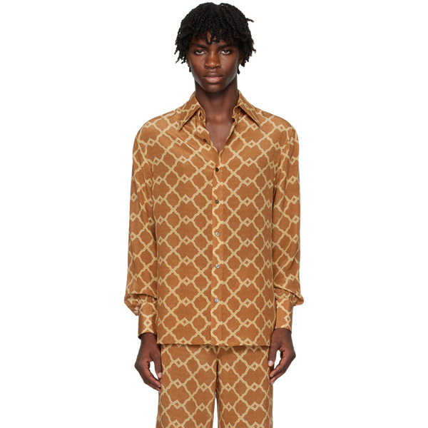  73 London Tan Printed Shirt 