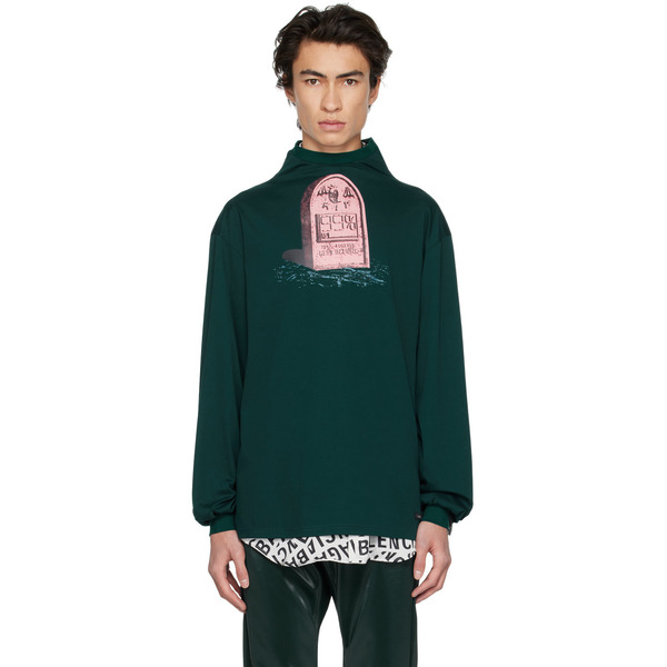  99%is- Green 'r.i.p' Gravestone Long Sleeve T-shirt 