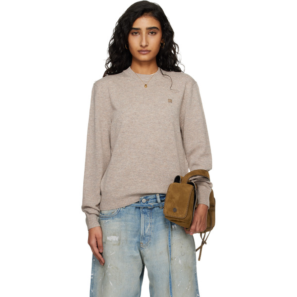 Acne Studios Beige Fitted Yak Wool Sweater 