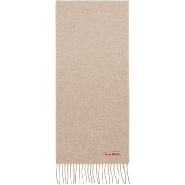  Acne Studios Beige Fringe Wool Skinny Scarf 