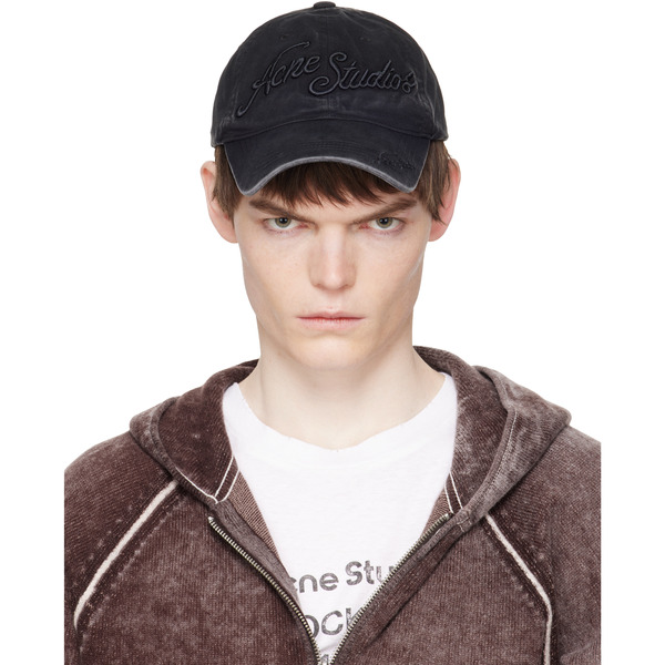  Acne Studios Black Embroidered Logo Cap 