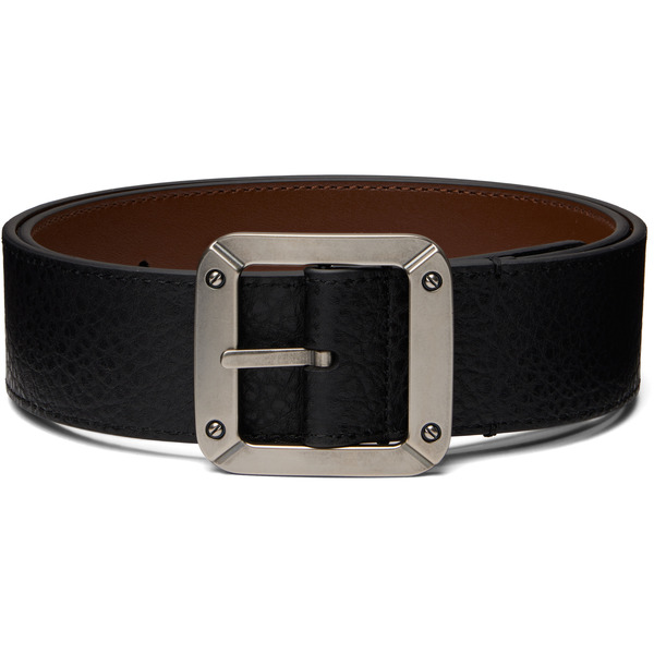  Acne Studios Black Grainy Reversible Belt 