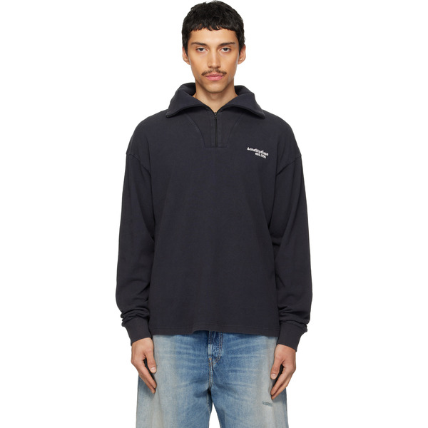  Acne Studios Black Half-zip Logo Track Jacket 