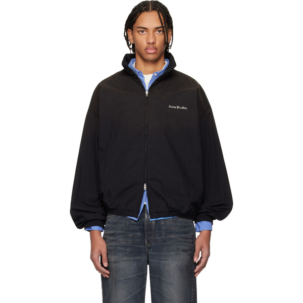  Acne Studios Black Logo Zipper Jacket 