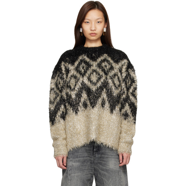  Acne Studios Black Metallic Knit Sweater 