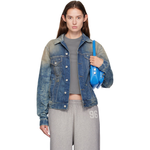  Acne Studios Blue Distressed Denim Jacket 
