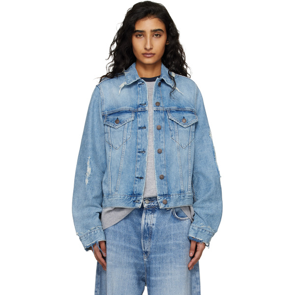  Acne Studios Blue Distressed Denim Jacket 