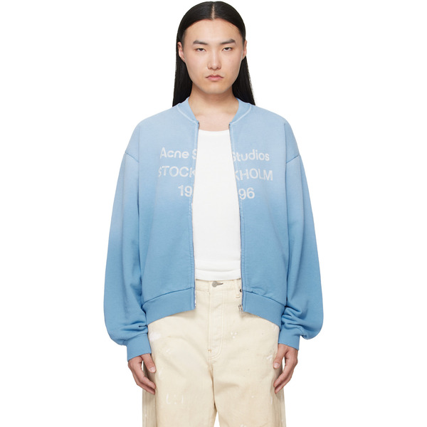  Acne Studios Blue Washed Zip-up Sweater 