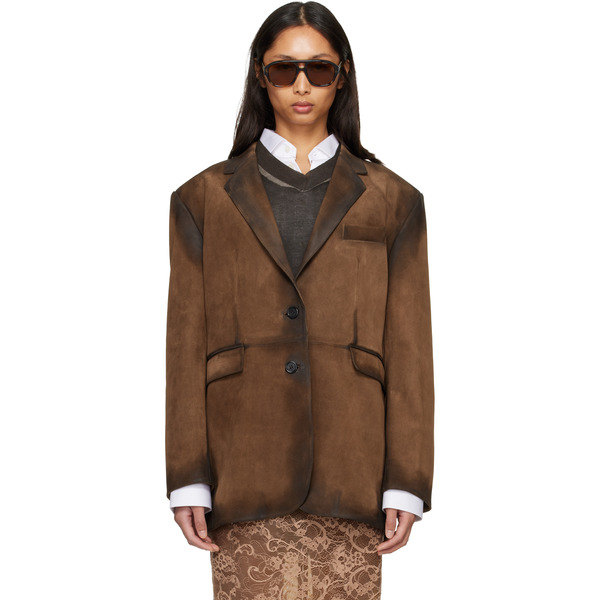  Acne Studios Brown Suede Suit Jacket 