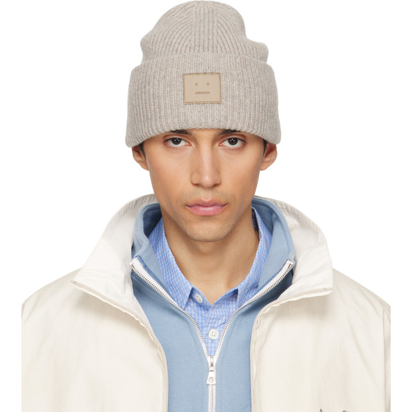  Acne Studios Gray Face Logo Beanie 