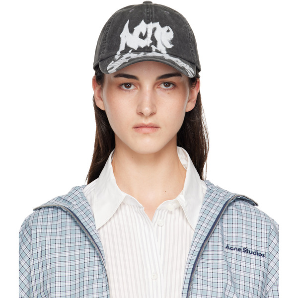  Acne Studios Gray Gothic Logo Cap 