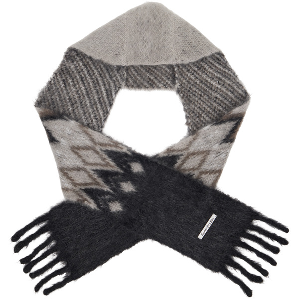  Acne Studios Gray Mohair Hood Scarf 