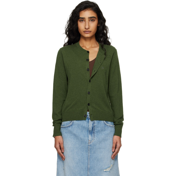  Acne Studios Green Fitted Yak Wool Cardigan 