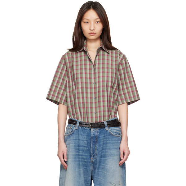  Acne Studios Green & Purple Check Button-up Shirt 