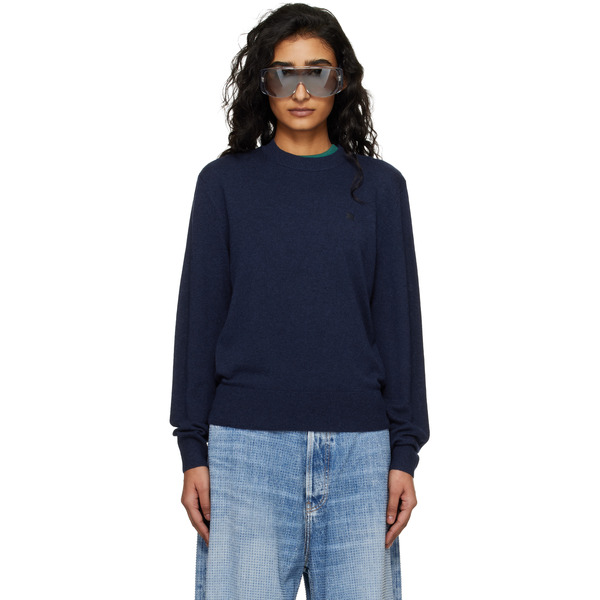  Acne Studios Navy Fitted Yak Wool Sweater 