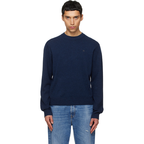  Acne Studios Navy Logo Patch Sweater 