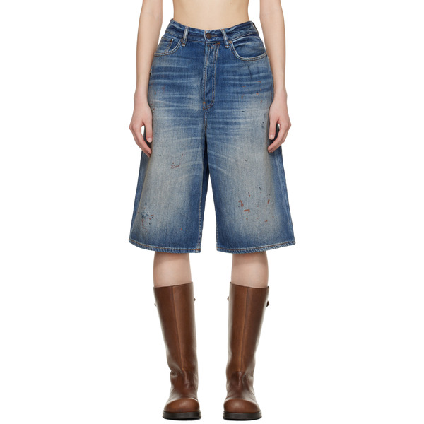  Acne Studios Navy Loose Fit Denim Shorts 