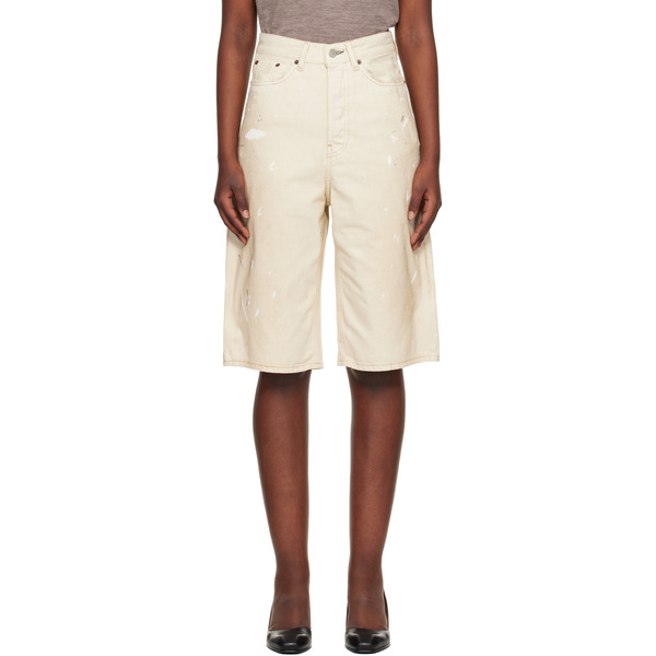  Acne Studios Off-white Distressed Denim Shorts 