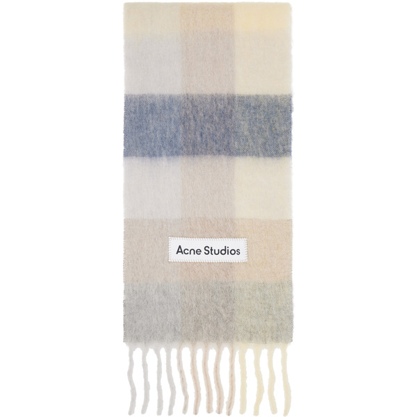  Acne Studios Off-white Mohair Checked Scarf 