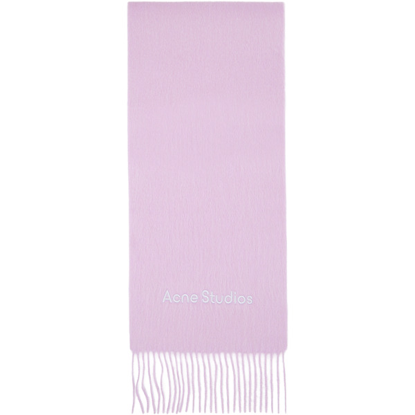  Acne Studios Pink Wool Logo Scarf 