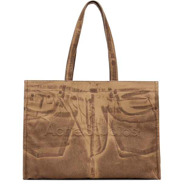  Acne Studios Tan Logo Shopper Tote 