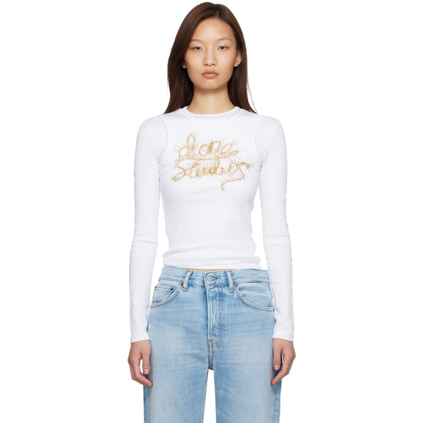  Acne Studios White Layered Logo T-shirt 