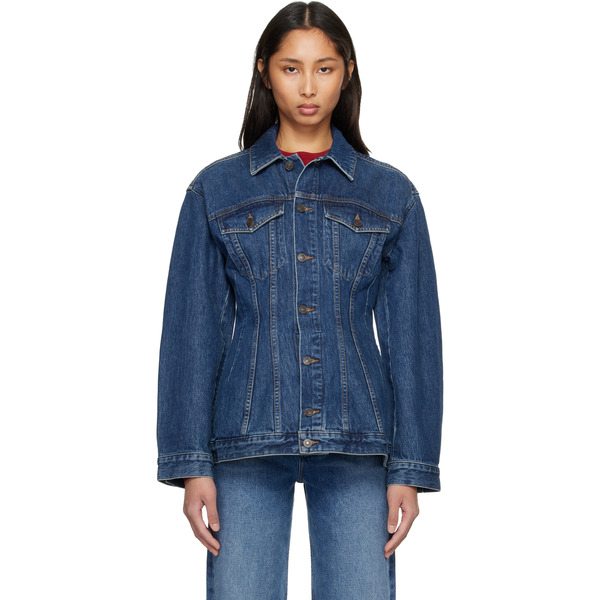  Agolde Navy Myra Denim Jacket 