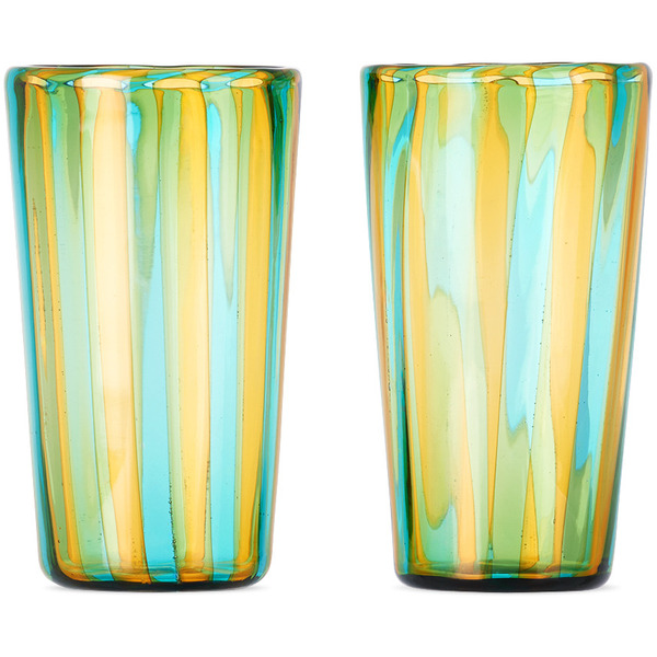  Akua Objects Blue & Yellow Small Augusta Glass Set 