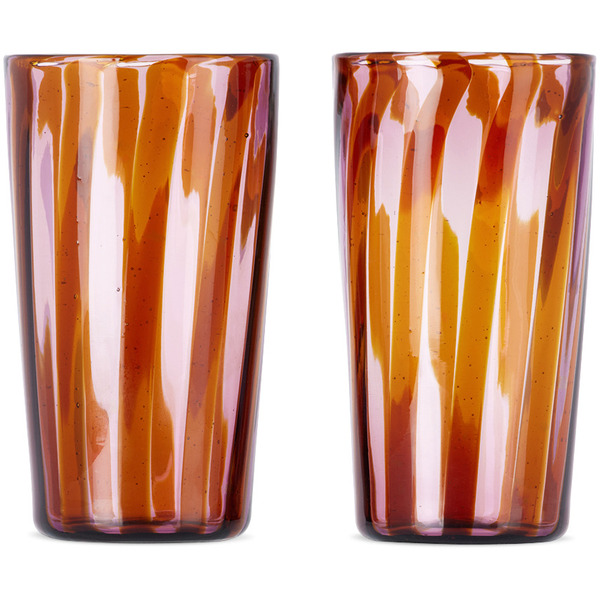  Akua Objects Brown & Pink Small Augusta Glass Set 