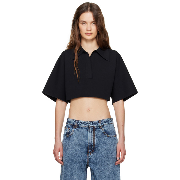  Alaïa Black Cropped Polo 