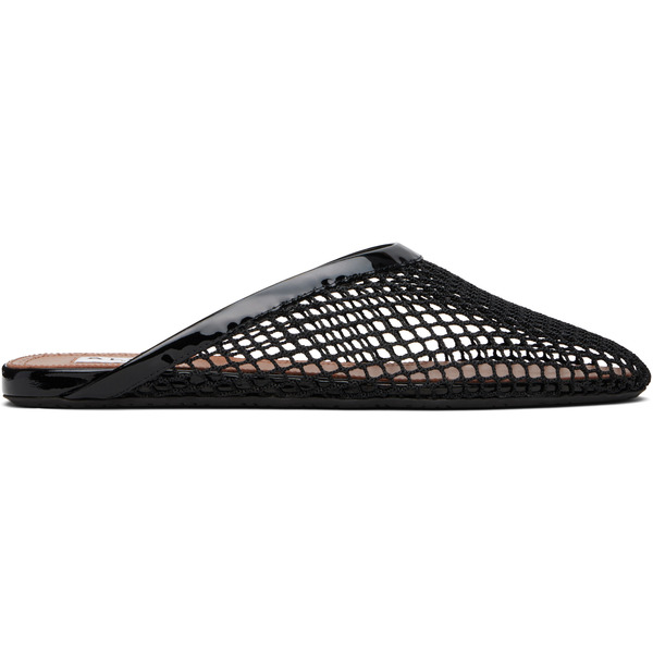  Alaïa Black Fishnet Flat Mules 