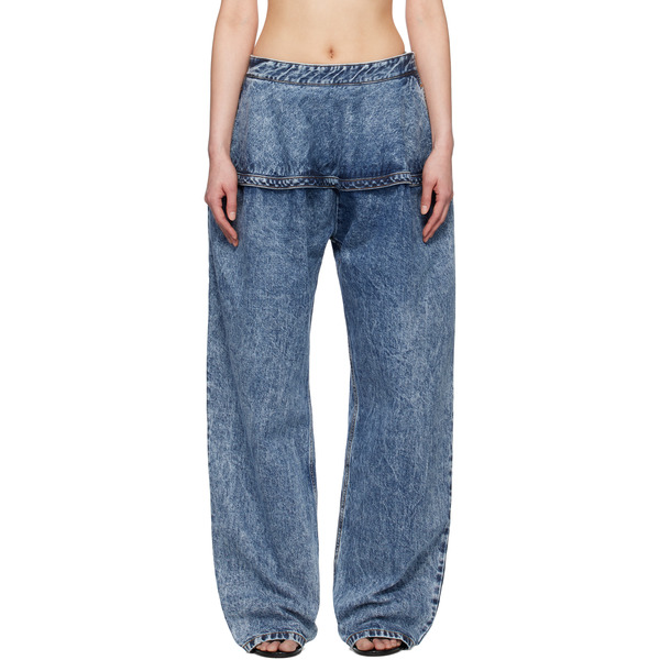  Alaïa Blue Peplum Jeans 