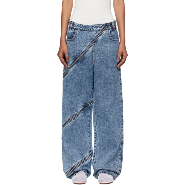  Alaïa Blue Spiral Jeans 
