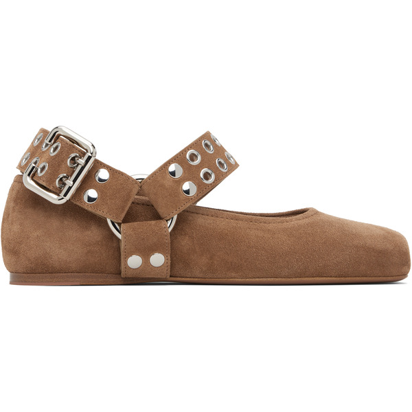  Alaïa Brown Biker Ballerina Flats 